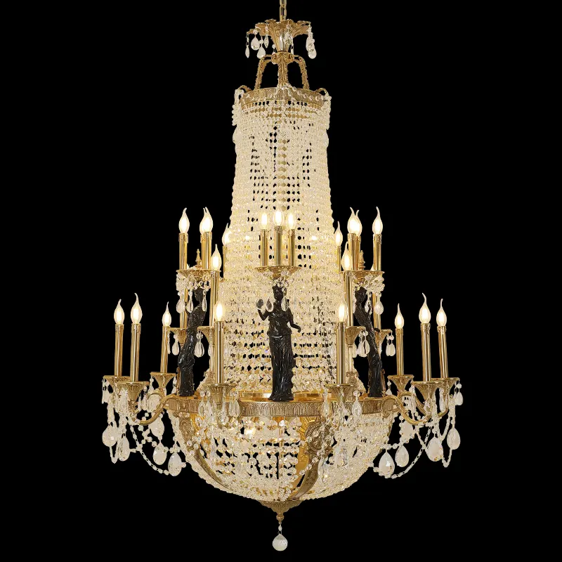 Jewellerytop barock palazzo gocci luxus messing pendelleuchte kuppel hochwertige beleuchtung pendelle riesige kristallperlen kronleuchter