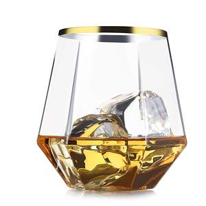 Verres <span class=keywords><strong>sans</strong></span> <span class=keywords><strong>Pied</strong></span> Incassables en Plastique Diamant, pour <span class=keywords><strong>Vin</strong></span> Rouge et Whisky, 12 OZ – Produit Populaire pour Usage Domestique - Product Image 6
