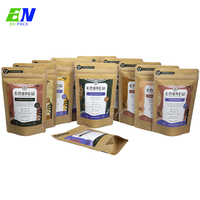 Emballage personnalisé en papier kraft compostable avec fermeture éclair, anti-odeur, impression en héliogravure, pour aliments de qualité alimentaire, MOQ 100 pièces