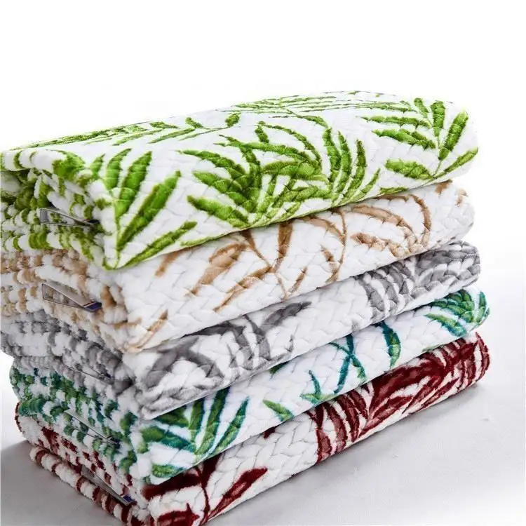 Polyester flanell Sofa Fleece Plüsch Pelz Blume Druck Jacquard-Matratze Abdeckung geometrischer Stoff