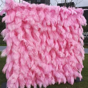 <span class=keywords><strong>Fleurs</strong></span> de mariage mur <span class=keywords><strong>rose</strong></span> plume mur tissu fond mur fleur toile de fond pour mariage événement Photo Shoot fête décoration - Product Image 3