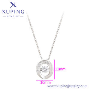 Ожерелье-00081 xuping ювелирные изделия Лидер продаж классический дизайн ожерелье Платиновое позолоченное элегантное простое женское ожерелье с кристаллами - Product Image 2