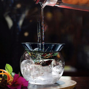 Alcohólico creativo Molecular enfriamiento cóctel vidrio mezcla vasos <span class=keywords><strong>Martini</strong></span> bola taza con Base dividida doble pared vidrio - Product Image 2