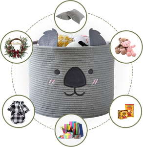 Cesta de Lona Plegable con Forma de Animal, Linda Cesta de Almacenamiento de Ropa y Decoración de Mantas Grandes Tejida con Cuerda de Algodón con Asa - Product Image 5