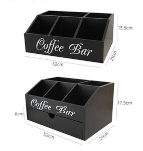 Boîte de rangement à café Salon de thé Boîte de rangement compartimentée de bureau Sachet de thé et boîte d'organisation d'articles divers - Product Image 3