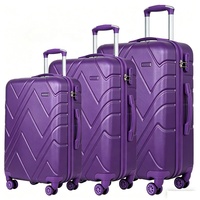 Valise légère en ABS, lot de 3, coque rigide, silencieuse, 4 roues, serrure de sécurité, grande capacité, chariot de voyage à roulettes, personnalisable
