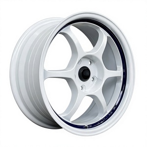 Nuevas llantas de carreras <span class=keywords><strong>Sayan</strong></span> RG1 de 17 pulgadas, de aleación de aluminio fundido, multirradio, blancas con borde azul, ligeras y de alto rendimiento. - Product Image 4