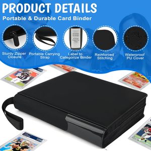 Portefeuille de collection de cartes TCG en cuir PU imperméable avec logo personnalisé, fermeture éclair, 4 pochettes, pour cartes <span class=keywords><strong>Pokémon</strong></span> - Product Image 6