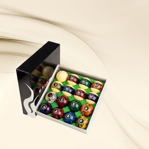Dreamy Colorful Billiard Balls 16 Pc Resin Set Standard Size For American Pool Games - Product Image 3