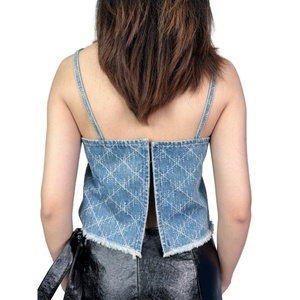 Chaleco Corto de Mezclilla para Mujer, Diseño Nuevo de Verano, Estilo Camisola, OEM - Product Image 6