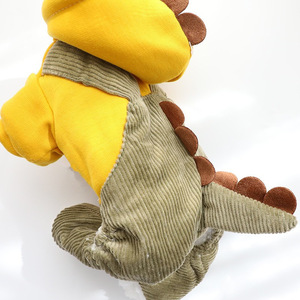 Vêtements pour chien, manteau en coton à quatre pattes avec doublure en polaire, en velours côtelé doux, pour bébés et tout-petits, unisexe, automne-hiver - Product Image 2