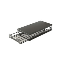 Présentoir à capsules de café en bambou, support de comptoir de bar, boîte de rangement de sachets de thé de style tiroir, étagère surélevée pour machine à café