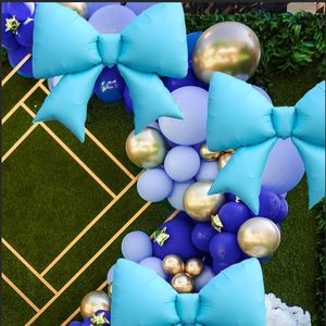 In the Trend Matte Bow Shape Aluminum Foil <b>Balloon</b> Model Y-1213-60 Mix Color Birthday Party Event <b>Decorations</b> Arrangement - Product Image 4