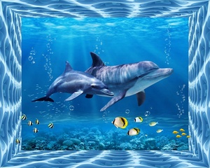 <span class=keywords><strong>Papier</strong></span> <span class=keywords><strong>peint</strong></span> mural en tissu de soie 3D moderne, imperméable et antistatique, motif monde sous-marin pour <span class=keywords><strong>aquarium</strong></span>, divertissement domestique - Product Image 1