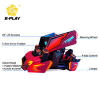 Eplay - Simulador de Conducción de Autos VR 9D con Diseño Único, Movimiento de 5 Ejes, 3 Pantallas, Juegos de Carreras, Productos de Entretenimiento Competitivo para Parques de Diversiones