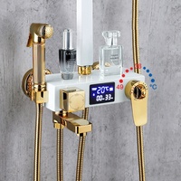Ensemble de douche mural robinet en laiton Robinets de salle de bain kits en laiton de luxe pluie pluie ensemble de douche mitigeur ensemble de robinet mitigeur de douche numérique