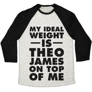 My Ideal Weight Is Theo James on Top of Me Unisex Tri-Blend <b>Baseball</b> <b>Tee</b> - Product Image 2