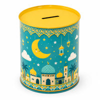 Tirelire en fer blanc personnalisée en usine, boîte à monnaie pour la charité Sadaqah, idéale pour les cadeaux au Moyen-Orient, la maison et l'utilisation par les enfants