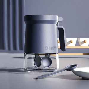 Pot de rangement en verre pour condiments, pot à épices domestique, pot à sel et sucre avec cuillère, <span class=keywords><strong>accessoires</strong></span> de cuisine et de restaurant en gros - Product Image 1