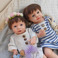 Poupée Bébé Reborn en Silicone Réaliste et Fonctionnelle LouLou de 18 Pouces avec Cheveux Implantés pour Jeu de Rôle Immersif