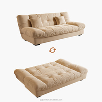 Sofá Cama Convertible de Tres Plazas Estilo Europeo Moderno, Sofá Plegable de Madera para Familia, Dormitorio, Hotel, con Almacenamiento, Venta al Por Mayor, Tapizado en Tela