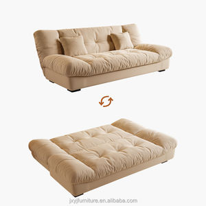 Canapé-lit convertible trois places de style européen moderne Canapé-lit familial pliant en bois Chambre à coucher Rangement d'hôtel Tissu de vente en gros - Product Image 3