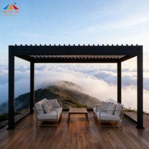 Pérgola de Diseño Integrado, Eléctrica, Inteligente, de Aleación de Aluminio, Retráctil, Impermeable, para Patio Trasero, <span class=keywords><strong>Centro</strong></span> de Actividades Comunitarias - Product Image 5