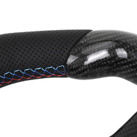 Volant en cuir semi-cuir et fibre de carbone avec boutons bleus M1 M2 pour BMW F10 F20 F21 F30 M3 F80 M4 F82 M2 F87 X5 E70 E71 E90 E92