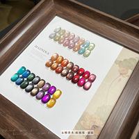 2026 Tendance Internet : Kit mini de vernis gel effet œil-de-chat avec perles de verre blanc porcelaine, spécial salon, et faux ongles à presser