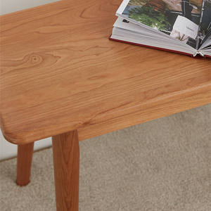 Banc long en bois massif, bois de cerisier, design moderne minimaliste, meubles de salle à manger, design durable - Product Image 4