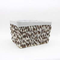 Panier de rangement rectangulaire de haute qualité, cordon de papier blanc marron, panier de rangement tissé mixte