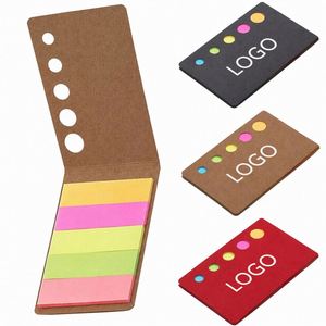 Bloc de Notas Adhesivas Portátil con Logotipo Personalizado, Tamaño de Bolsillo, Cubierta de Papel Kraft, Marcadores de Páginas de Colores para Regalos de Bienvenida - Product Image 1