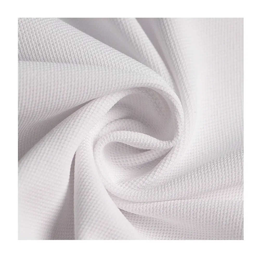 Высокое качество 100% полиэстер интерлок ткань материал, 170GSM белая дышащая ткань для спортивной одежды