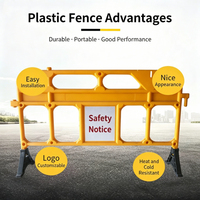 Barrière de sécurité mobile en plastique HDPE, réfléchissante, prismatique haute intensité, protection IP65, portable, pour événements