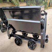 Chariot de mine souterraine à déchargement latéral 1,1 m³ avec benne basculante, espacement de 600 mm, roulements robustes
