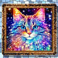 Peinture diamant lumineuse Ever Moment, chat qui brille dans le noir, accessoires de décoration intérieure, vente en gros en Chine, décoration murale ASF2807
