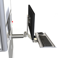 Meisonic T2-W1-UF HMI Sistema de Brazo de Suspensión, Soporte de Monitor Ajustable, Montaje VESA, Aluminio Blanco Resistente