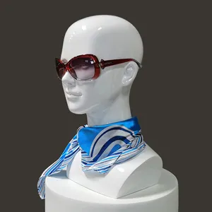 Glossy White Fiberglass Female Sunglasses And Scarf Display Hat Mannequins