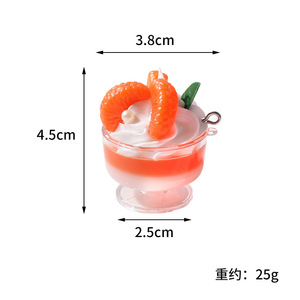 Miniature simulated <b>ice</b> cream dessert cup <b>chain</b> keychain backpack schoolbag ornaments street vendor small commodities gifts - Product Image 5