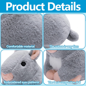 <span class=keywords><strong>Chinchilla</strong></span> de peluche gris suave personalizada, juguete sentado para mascotas, muñeco de compañía, regalos para conejillos de indias, <span class=keywords><strong>Chinchilla</strong></span> realista de peluche - Product Image 2