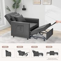 Canapé-lit pliable multifonctionnel en tissu avec matelas en éponge et structure métallique pour petits salons