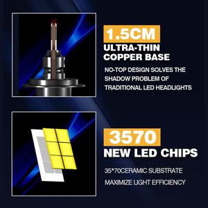 Nuevas Bombillas <span class=keywords><strong>LED</strong></span> de Aluminio de 12V para Faros Delanteros de Automóvil 9005 9006 9012 9007 9004 H11 H4 H7 H13 H1 H3 6500K - Product Image 4