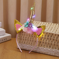 Serre-tête Licorne Lumineux pour Enfants, Guirlande de Cheveux Clignotante à LED pour Filles, Idéal pour Mariages, Fêtes d'Anniversaire et Décorations de Noël