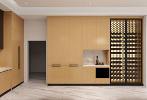 Muebles de Cocina de Chapa de Madera Contemporáneos de Alta Gama, Diseño de Gabinetes de Cocina de Lujo para Villa - Product Image 3