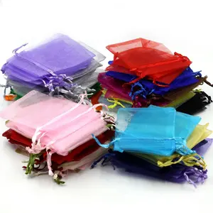 Cheap Festival Gift Jewelry Packaging Bag Fashion Girls Jewelry Lipstick Cosmetics Drawstring Gift Pouch Organza Bags