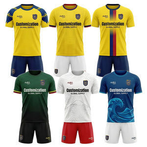 Conjunto <span class=keywords><strong>de</strong></span> Uniforme <span class=keywords><strong>de</strong></span> Fútbol Personalizado por Sublimación para la Copa Mundial <span class=keywords><strong>de</strong></span> Fútbol 2026, Equipo <span class=keywords><strong>de</strong></span> <span class=keywords><strong>Ecuador</strong></span>, Transpirable, <span class=keywords><strong>de</strong></span> Secado Rápido, OEM - Product Image 1