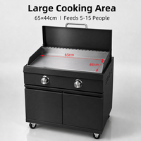 Cuisine extérieure avec barbecue au gaz en acier inoxydable 8 brûleurs, plaque de cuisson Teppanyaki et réfrigérateur, certifié CE