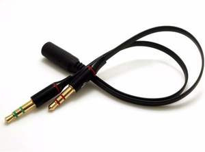 3,5-mm-Audiokonverter Stecker-Buchse-Kabel 2-in-1-Adapter-Headset-Mikrofon Doppelloch-Mobil teil Computer AUX-Audio kabel - Product Image 3