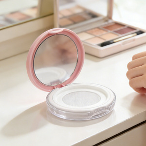 Loose powder box with flip lid and <b>mirror</b>, <b>small</b> portable loose powder dispenser, pearlescent powder, high-end mini ultra-thin - Product Image 1