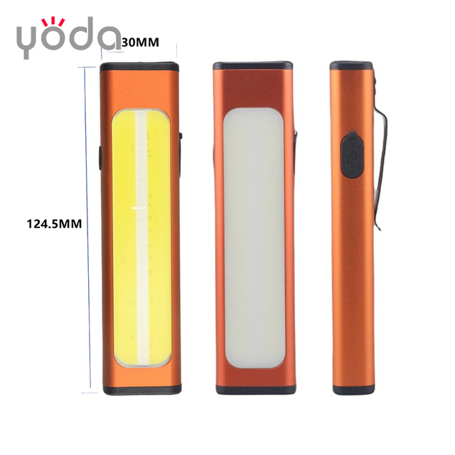 Type c Rechargeable Flowing Light Cob Led Work Flashlight with Magnet and Clip